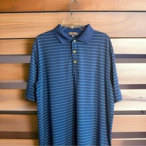 Peter Millar Champions Golf Club Men's Large Summer Comfort Blue Golf Polo